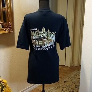3/$25 San Diego California Woody Novelty Black T-Shirt Size Large  Unisex